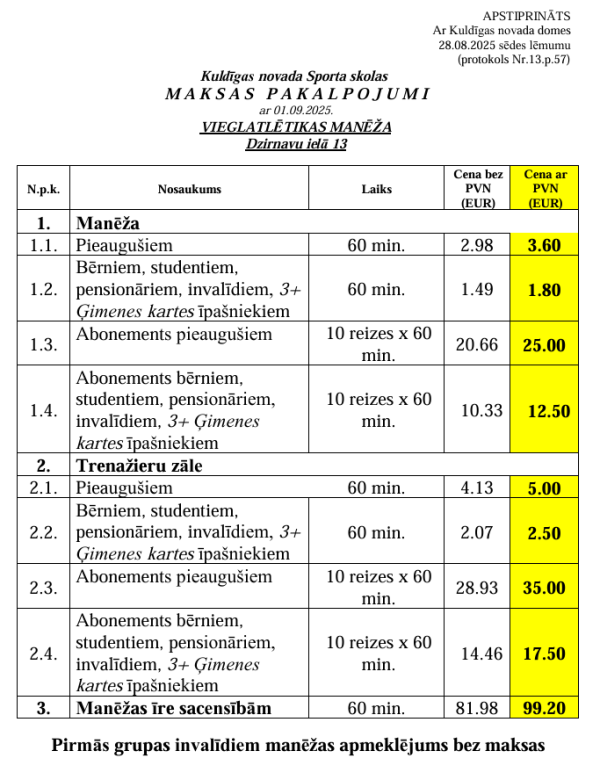 Manezas izcenojums
