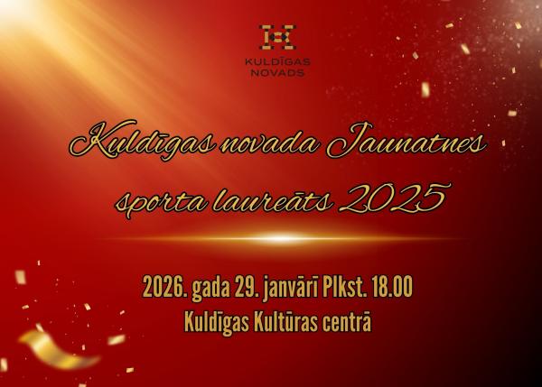 Kuldīgas novada Jaunatnes sporta laureāti 2025 Virtuālā ielūguma ainava