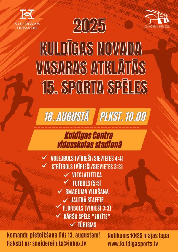 Oranža un brūna ilustrēta volejbola nometnes skrejlapa